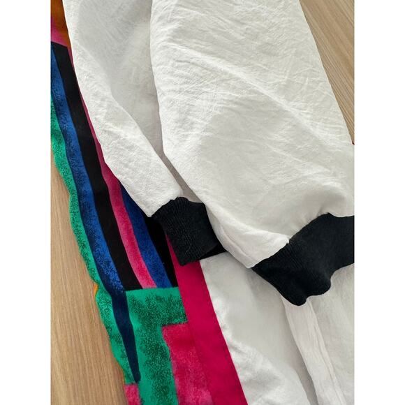 VTG 80s LA Attitude SzM White Green & Pink Color Blocked retro shoulder pads - Picture 7 of 8